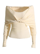 Irregular Slimming Pullovers For Women Slash Neck Long Sleeve Patchwork Lace Up Knitting Sweaters Female Spring