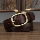 2.8cm Width Female Genuine Leather Belt Copper Pin Buckle Belts Women Jean Wild Belts Simple Waist Strap