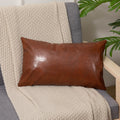 Solid Brown Cushion Cover 45x45cm Faux Leather Modern Solid Outdoor Plain Pillow Cover For Couch Sofa Chair Bed Home decoration