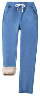 Winter Fleece Warm Pants Womens Sports Sweatpants Fluffy Sherpa Pants Outdoor Running Thermal Casual Trousers Females
