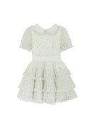 Women's Floral Mini Dress Party Club Elegant Vintage Kawaii Peter Pan Collar Short Sleeve A-line Dresses Summer