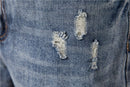 Cotton Straight Leg Short Jeans Men Casual Solid Color Hole Blue Denim Shorts Men New Summer Quality Mens Jeans Pants