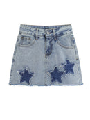Women's Blue Denim Short Skirt Vintage Skirt Summer Clothes Mini Skirts