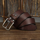 3.8CM Genuine Leather For Men High Quality Buckle Jeans Casual Belts Business Cowboy Waistband Male Designer