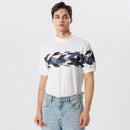 Mens Funny Knitted Graphic T-shirts Half High Neck Short Sleeve