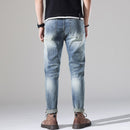 Men Spring And Summer High-Quality Classic Straight Jeans Mid-Waist
