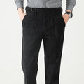 Winter Autumn Men Basic Style Corduroy Pants Solid Simple Business Casual Loose Straight Khaki Trousers Male