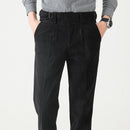 Winter Autumn Men Basic Style Corduroy Pants Solid Simple Business Casual Loose Straight Khaki Trousers Male