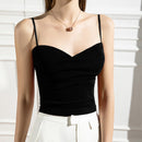 Womens Solid Female Slim Sleeveless Casual Vest Solid Crop Lower Cut Top For Ladies Fitness Vest Summer