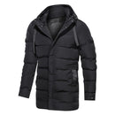 Men Winter Long Warm Parkas Hooded Windproof Solid Jacket Cotton Thick Casual Outwear Coat Male Military Bomber Jackets