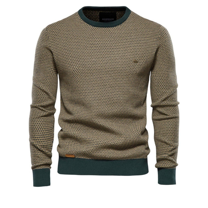 Cotton Spliced Pullovers Sweater Men Casual Warm O-neck Quality Mens Knitted Sweater Winter Sweaters for Men