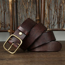 Genuine Leather Men Belt Fashion Copper Buckle Strap For Male Luxury Cummerbund
