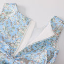 Summer Baby Girls Sundress Kids Floral Printed Sleeveless Dress with Big Bow Children Casual Soft Dresses Toddlers