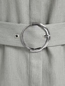 Button Placket Belted Flap Pocket Long Sleeve Jumpsuit Women Long Sleeve Shirt Overalls Fall Outfits