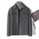 Cashmere Wool Plaid Coat Men Autumn and Winter Woolen Jacket Gray Trench Coats Smart Casual Overcoat Trendy Mens Clothing