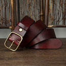 Genuine Leather Men Belt Fashion Copper Buckle Strap For Male Luxury Cummerbund