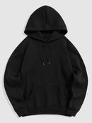 Essential Hoodie for Men Solid Fleece-lined Sweatshirts Unisex Streetwear Pullover Fall Winter Hooded Jumper Basic Sweats