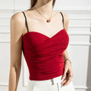 Womens Solid Female Slim Sleeveless Casual Vest Solid Crop Lower Cut Top For Ladies Fitness Vest Summer