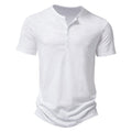 Henley Collar Summer Men Casual Solid Short Sleeve T Shirt for Men Polo men High T Shirts