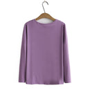 Autumn Women T-Shirt High Stretch Slim Fit Basics Tops Casual V-Neck Button Decoration Long Sleeve Tees