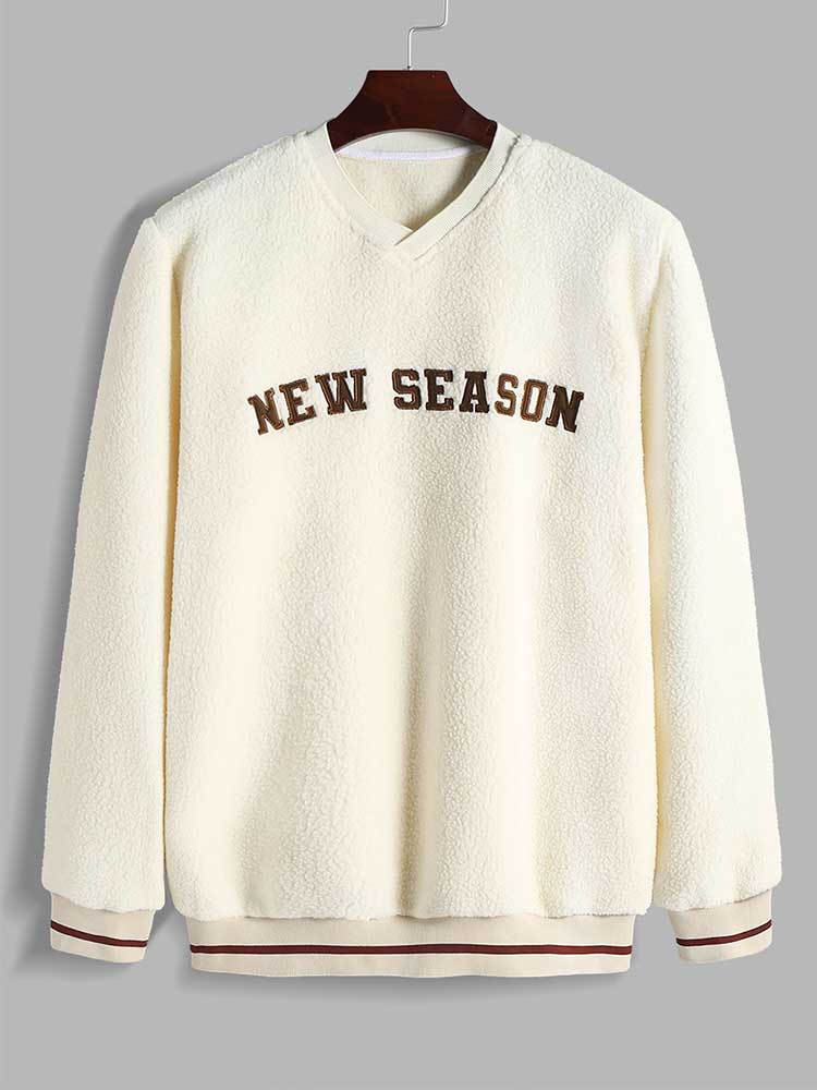 Hoodie for Men Basic Fleece Fluffy Sweatshirt V-Neck Streetwear Pullover Fall Winter Hoodies Sweats Unisex Style NEW