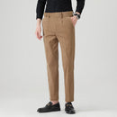 Winter Autumn Men Basic Style Corduroy Pants Solid Simple Business Casual Loose Straight Khaki Trousers Male