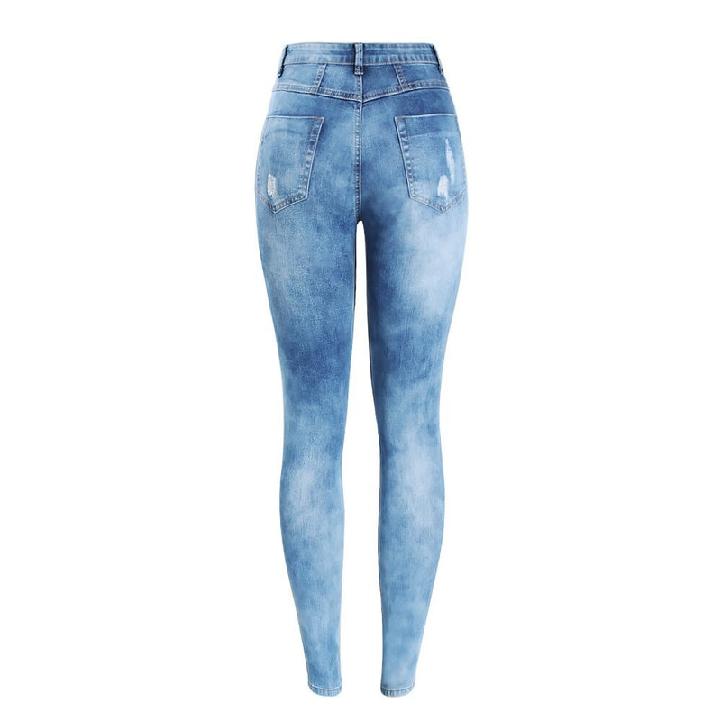 Trend Distressed Women`s Jeans Denim Streetwear Female Pants Trousers For Girl
