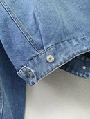 High Street Burrs Sashes Washed Loose Denim Jacket Coat Women