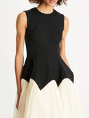 Patchwork Mesh Hit Dresses For Women Round Neck Sleeveless High Waist Ball Gown Dress Female Summer