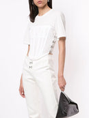 Slim T Shirts For Women Round Neck Short Sleeve Patchwork Button Temperament Casual T Shirt Female Clothing Summer New