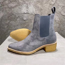 Handmade suede leather Sole Boots desert high heel wedge men