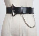 Black Metal Buckle Chain Wide Belt Personality Women Tide All-match Spring Autumn