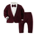 Baby Clothes Gentleman Autumn Outfits Party Suit Solid Pants 2PCS Set Toddler Wedding Costume