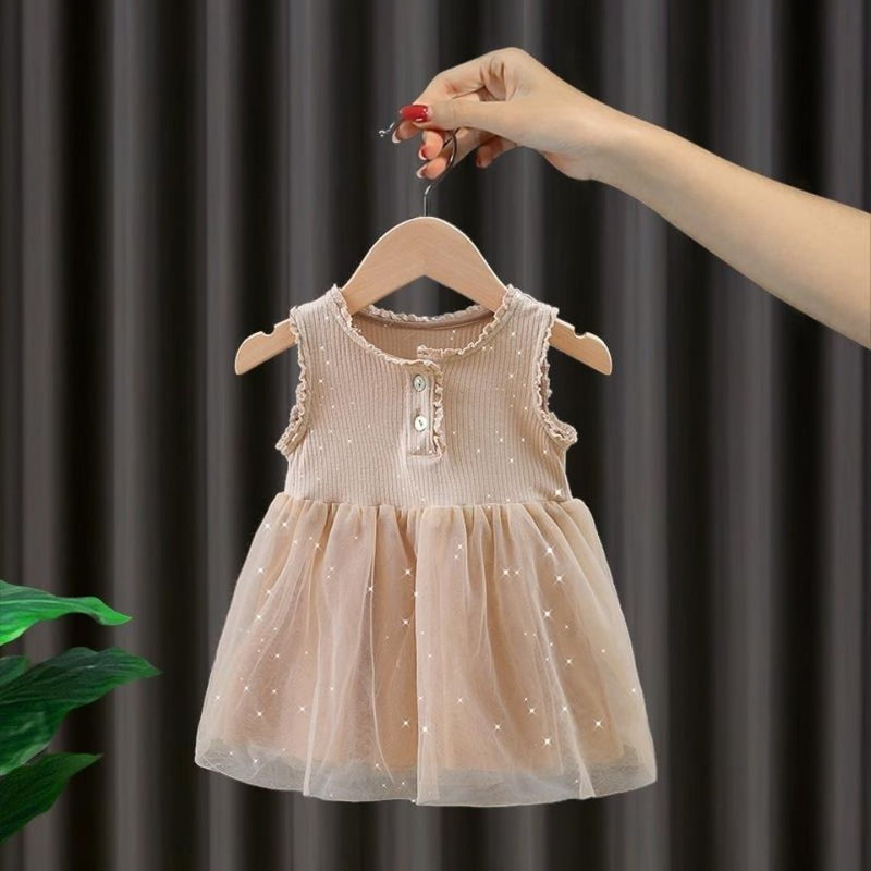 Baby Girl Dress Summer Girls Clothes Sleeveless Lace Kids Dresses Star Girl Casual Dress