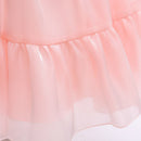 Pink Soft Velvet Flower Girls Wedding Dress Formal Ceremonies Ball Gown Kids Clothing Little Child Birthday Party Prom