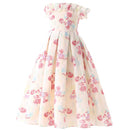 Children Princess Dress for Girls Formal Elegant Dresses Kids First Communion Teenagers Girl Floral Robe