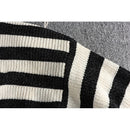 Soft Waxy Warm and Lazy Knitwear Sweater Men Contrast Stripe Design Loose Half High Collar Pullover