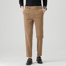 Winter Autumn Men Basic Style Corduroy Pants Solid Simple Business Casual Loose Straight Khaki Trousers Male