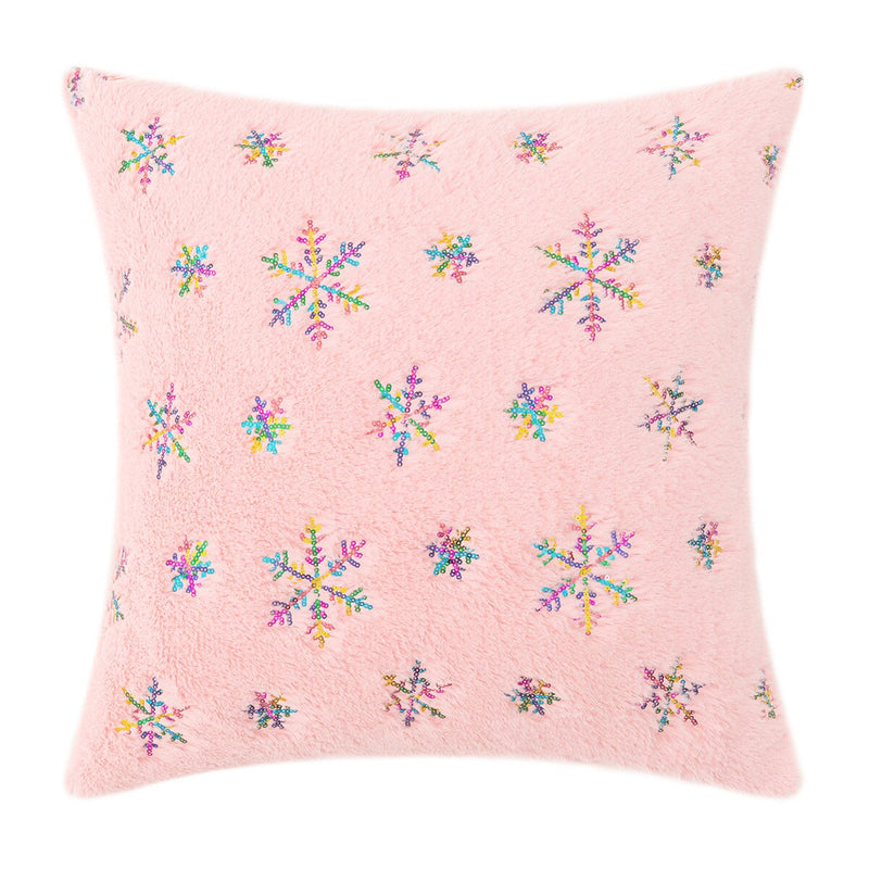 Decor Cushion Cover 45x45cm Christmas Snowflakes Fluffy Pillow Cover Home Decorative For Living Room Bed Room