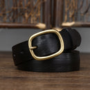 2.8cm Width Female Genuine Leather Belt Copper Pin Buckle Belts Women Jean Wild Belts Simple Waist Strap