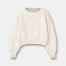 Women Crystal Front Wool Short Rhinestone Cardigan High Quality Knitted Top Shines Winter Sweater Clothing