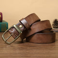 3.3CM Men High Quality Genuine Leather Belt Luxury Designer Belts Men New Copper Buckle Strap Male Jeans For Man Cowboy