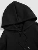 Essential Hoodie for Men Solid Fleece-lined Sweatshirts Unisex Streetwear Pullover Fall Winter Hooded Jumper Basic Sweats
