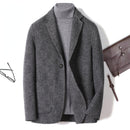 Cashmere Wool Plaid Coat Men Autumn and Winter Woolen Jacket Gray Trench Coats Smart Casual Overcoat Trendy Mens Clothing