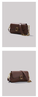 French Vintage Leather Square Bag Women