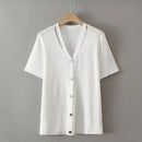 T-Shirt For Women Clothes Ice Silk Knitted Tops Casual Sexy Slim Off-The-Shoulder Tee Summer