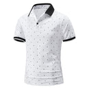 Summer Short Sleeve Basic Lapel Polo Shirt Men Sailboat T-Shirt Top