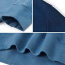 Vintage Combed Cotton Indigo Sweatshirt Men Spring Autumn Gradient Sweatshirt Hoodie Without Hooded Pullover Tops