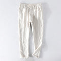 Men Dress Pants Summer New Casual Black Pants Men 100% Pure Linen Loose Solid Trousers Male