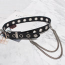 Black Metal Buckle Chain Wide Belt Personality Women Tide All-match Spring Autumn